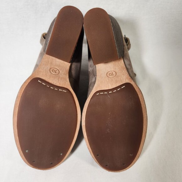 TIMBERLAND Marge Suede Slingback Bootie Taupe Gray Leather Block Heel Size 10. - Picture 13 of 16